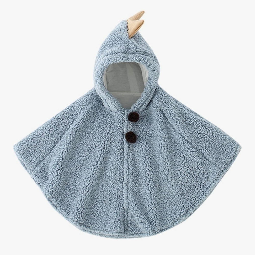 Cozy Blue Hooded Poncho